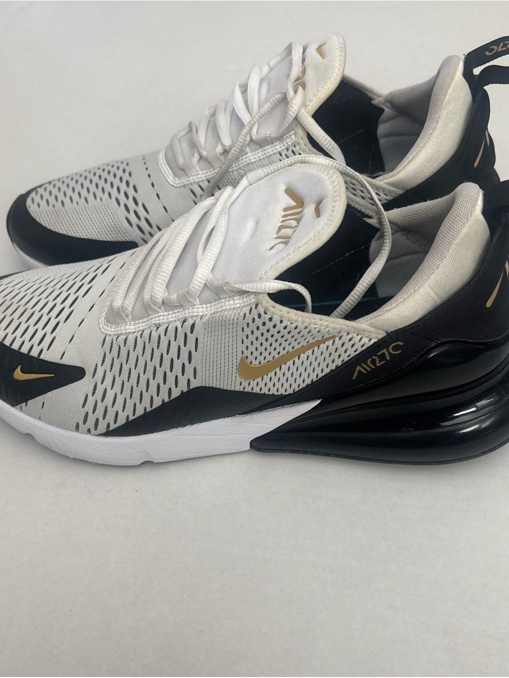 Nike Men's Air Max 270 Sneakers - White, Black & Gold